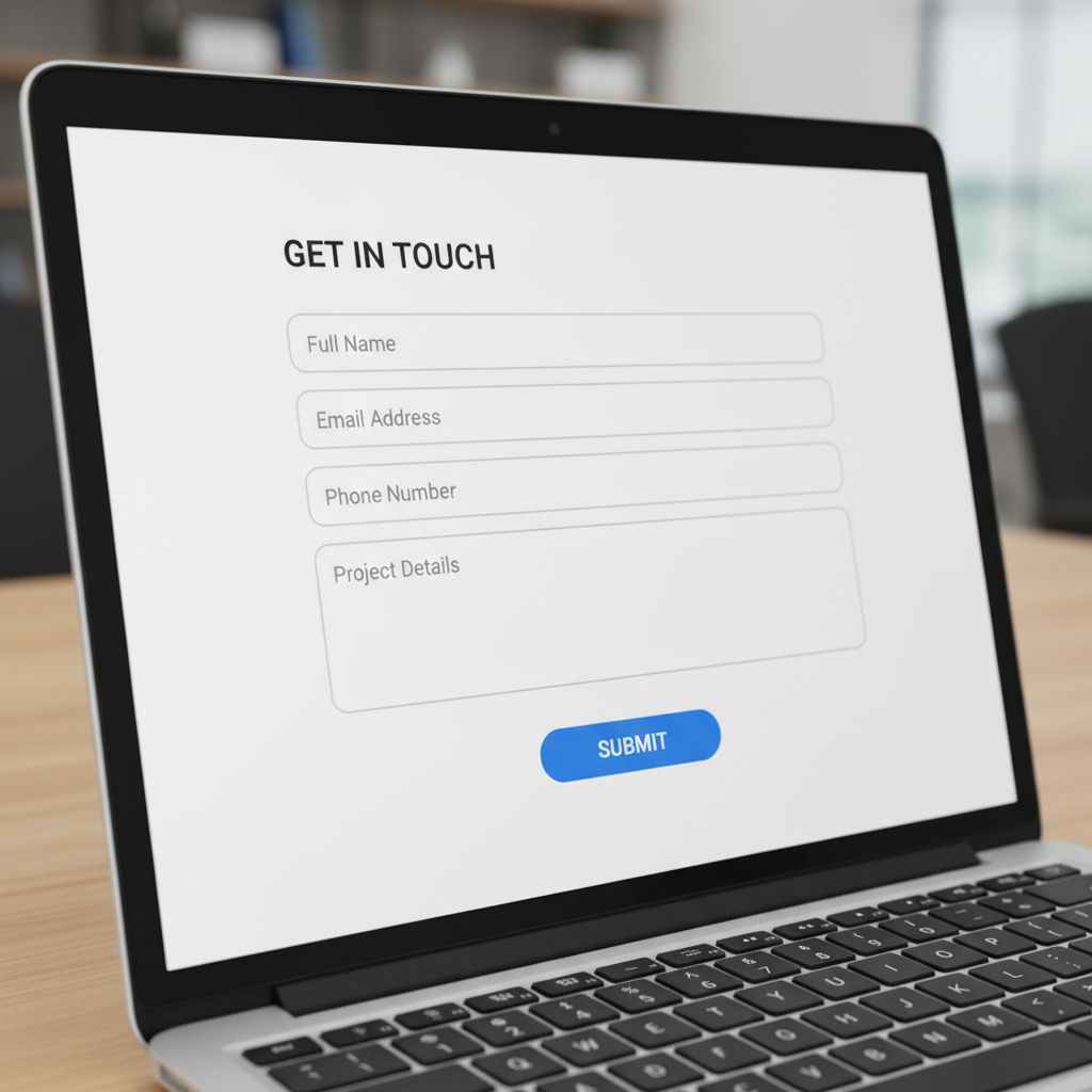 Contact form interface mockup