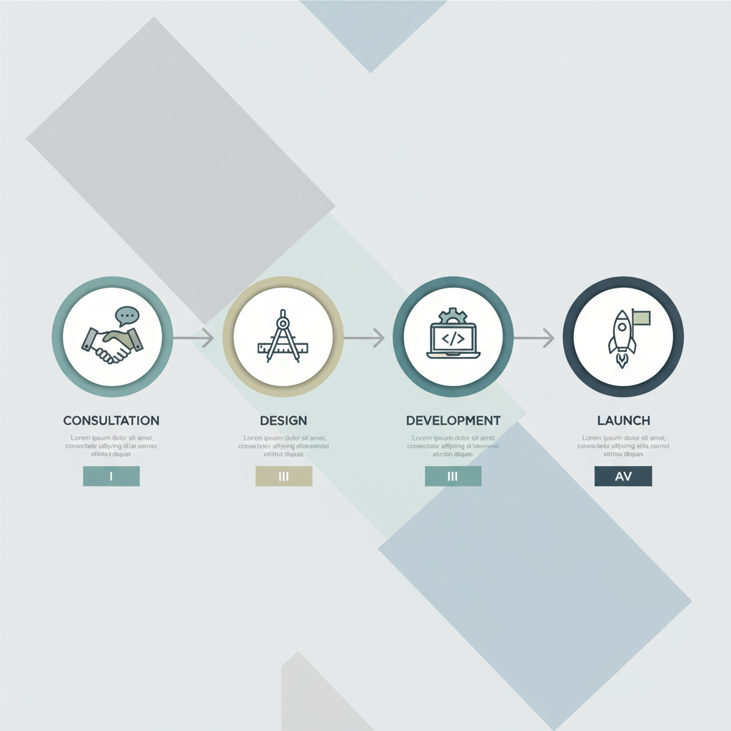 Four-step project timeline illustration