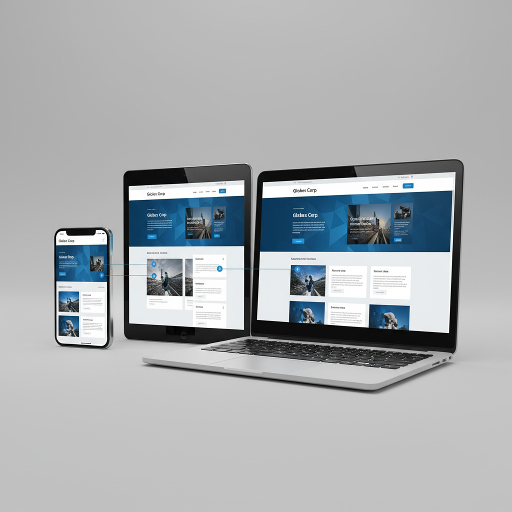 Collage of devices demonstrating responsive design